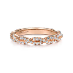 14K Rose Gold Matching Diamond Wedding Band