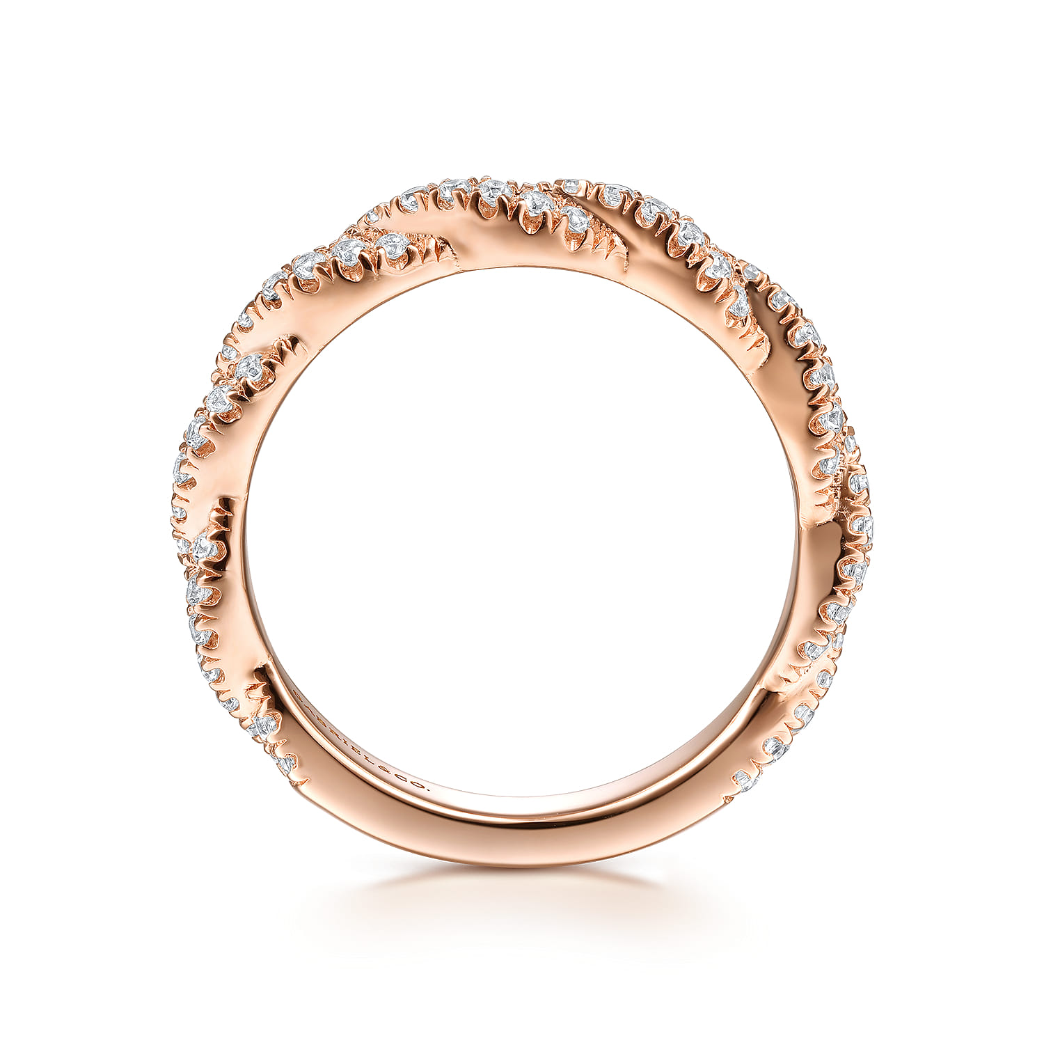 14K Rose Gold Matching Diamond Wedding Band - 0.37 ct - Shot 2