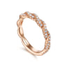 14K Rose Gold Matching Diamond Wedding Band - 0.37 ct