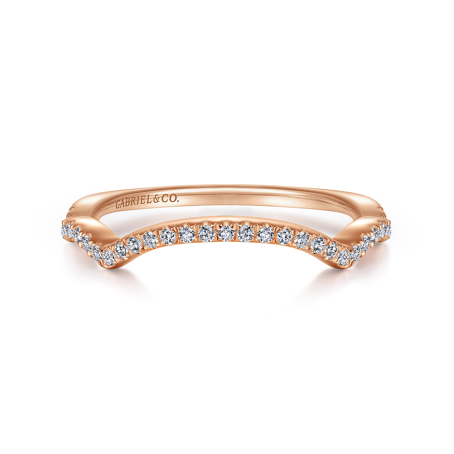 14K Rose Gold Matching Diamond Wedding Band - 0.14 ct - Shot 1