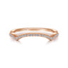 14K Rose Gold Matching Diamond Wedding Band - 0.14 ct