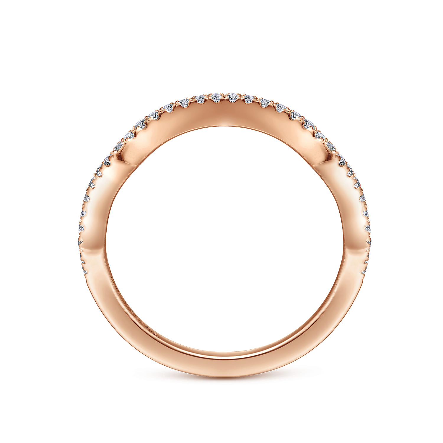14K Rose Gold Matching Diamond Wedding Band - 0.14 ct - Shot 2