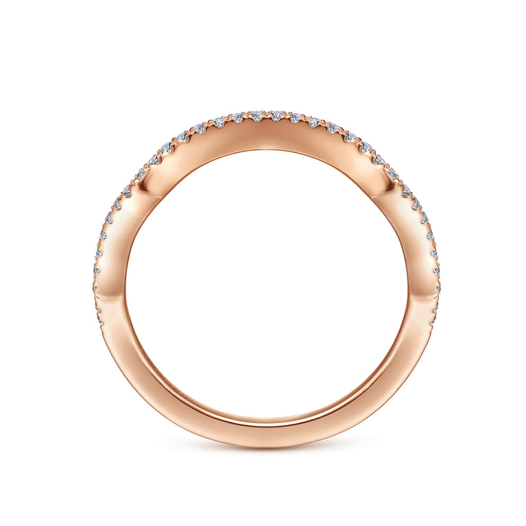 14K Rose Gold Matching Diamond Wedding Band - 0.14 ct - Shot 2