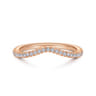 14K Rose Gold Matching Diamond Wedding Band - 0.16 ct