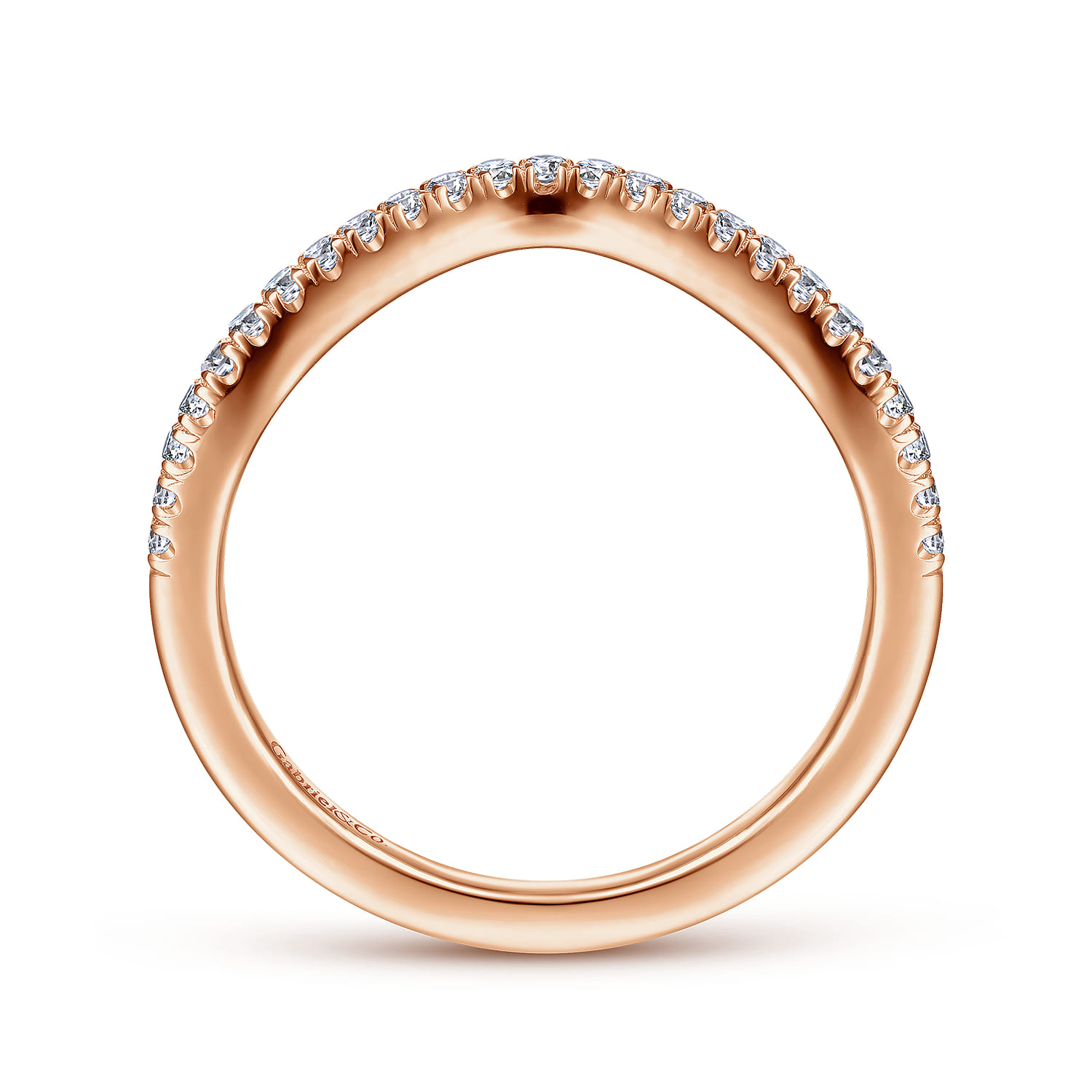 14K Rose Gold Matching Diamond Wedding Band - 0.16 ct - Shot 2