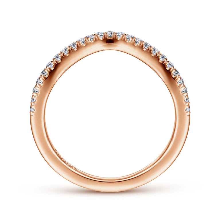 14K Rose Gold Matching Diamond Wedding Band - 0.16 ct - Shot 2
