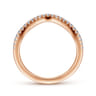 14K Rose Gold Matching Diamond Wedding Band - 0.16 ct