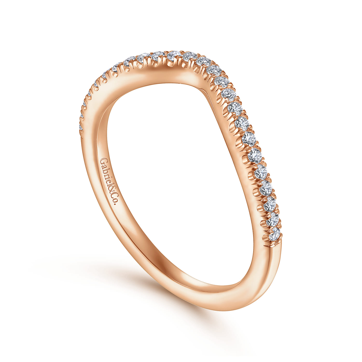 14K Rose Gold Matching Diamond Wedding Band - 0.16 ct - Shot 3