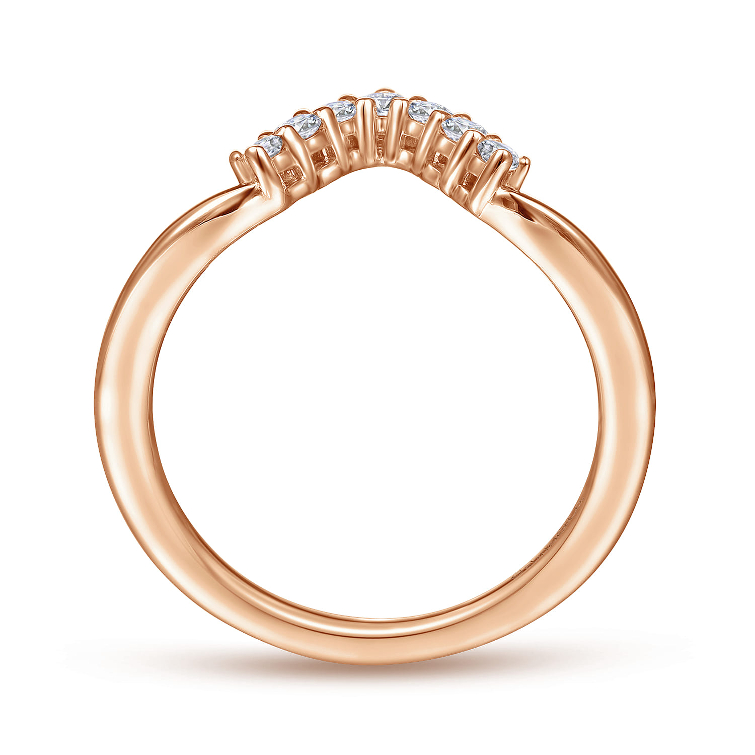 14K Rose Gold Matching Diamond Wedding Band - 0.2 ct - Shot 2