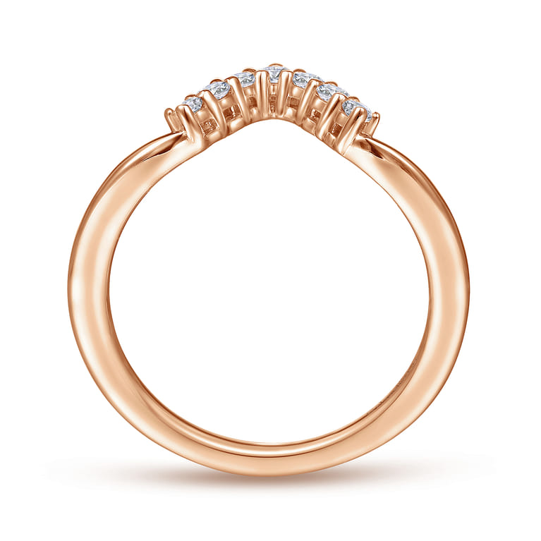 14K Rose Gold Matching Diamond Wedding Band - 0.2 ct - Shot 2