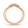14K Rose Gold Matching Diamond Wedding Band - 0.2 ct