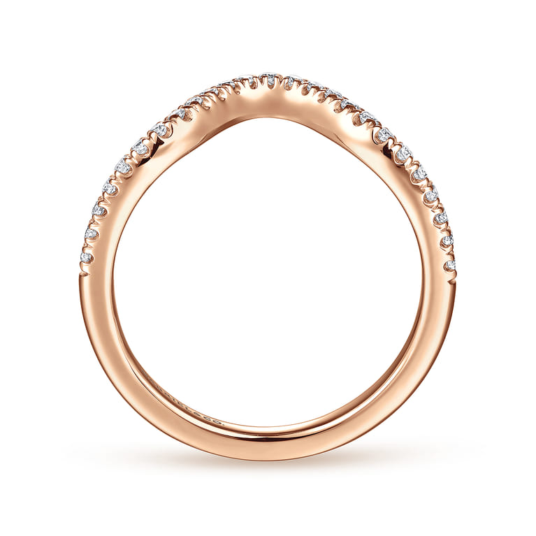 14K Rose Gold Matching Diamond Wedding Band - 0.18 ct - Shot 2