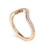 14K Rose Gold Matching Diamond Wedding Band - 0.18 ct