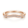 14K Rose Gold Matching Diamond Wedding Band - 0.12 ct