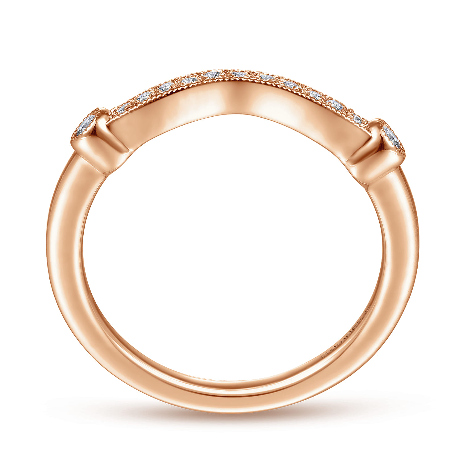 14K Rose Gold Matching Diamond Wedding Band - 0.12 ct - Shot 2