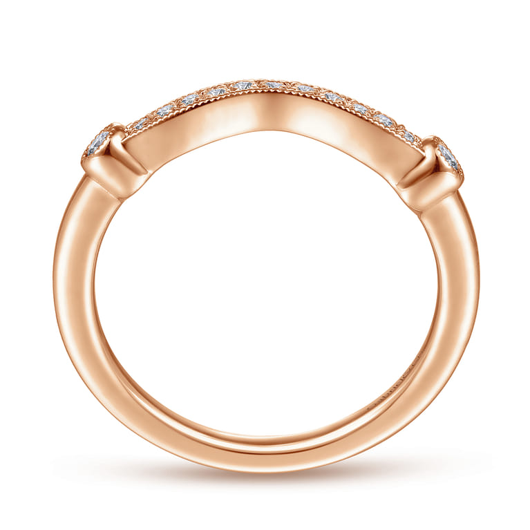 14K Rose Gold Matching Diamond Wedding Band - 0.12 ct - Shot 2