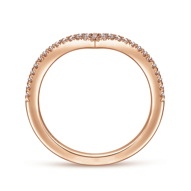 14K Rose Gold Matching Diamond Wedding Band - 0.13 ct - Shot 2