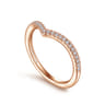 14K Rose Gold Matching Diamond Wedding Band - 0.13 ct