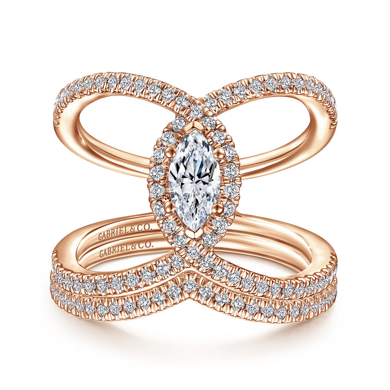 14K Rose Gold Matching Diamond Wedding Band - 0.13 ct - Shot 4