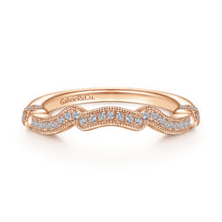 14K Rose Gold Matching Diamond Wedding Band
