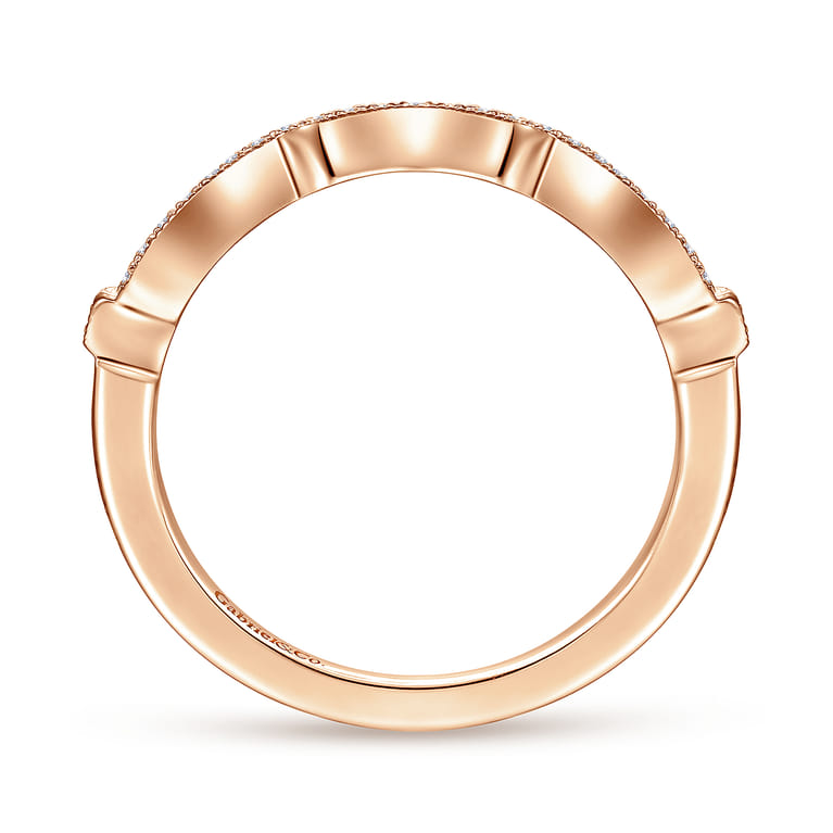 14K Rose Gold Matching Diamond Wedding Band - 0.08 ct - Shot 2