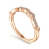14K Rose Gold Matching Diamond Wedding Band - 0.08 ct