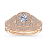 14K Rose Gold Matching Diamond Wedding Band - 0.08 ct