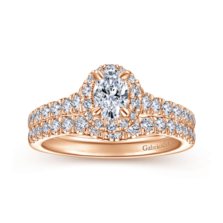 14K Rose Gold Matching Diamond Wedding Band - 0.26 ct - Shot 4