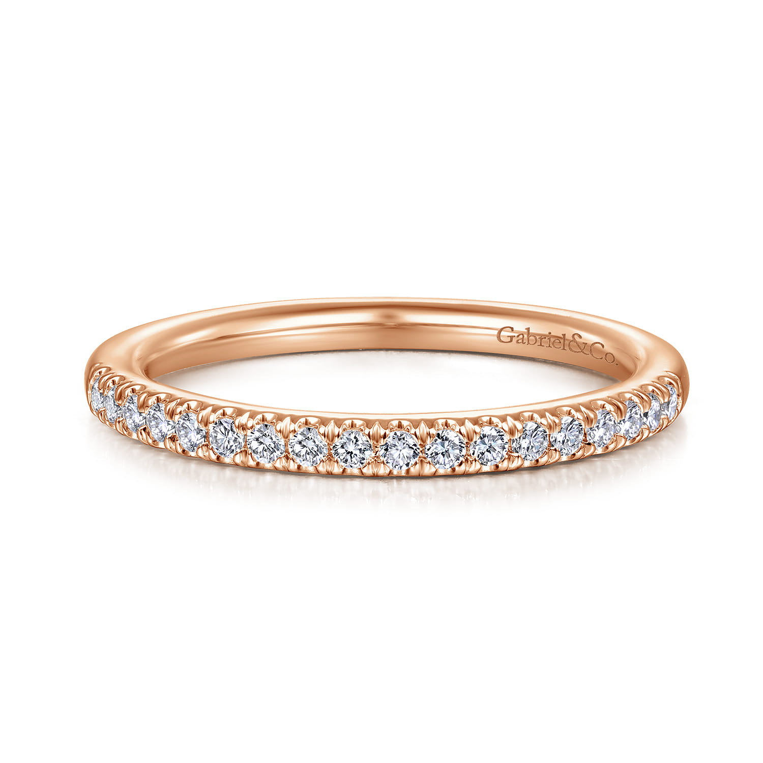 14K Rose Gold Matching Diamond Wedding Band - 0.17 ct - Shot 1