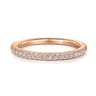 14K Rose Gold Matching Diamond Wedding Band - 0.17 ct