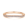 14K Rose Gold Matching Diamond Wedding Band - 0.13 ct