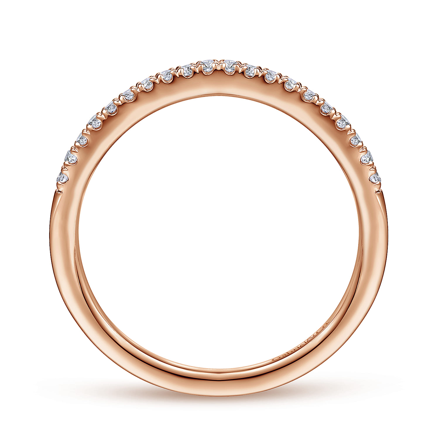 14K Rose Gold Matching Diamond Wedding Band - 0.13 ct - Shot 2