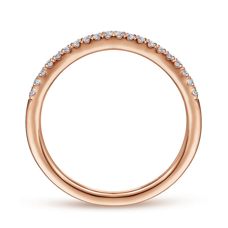 14K Rose Gold Matching Diamond Wedding Band - 0.13 ct - Shot 2