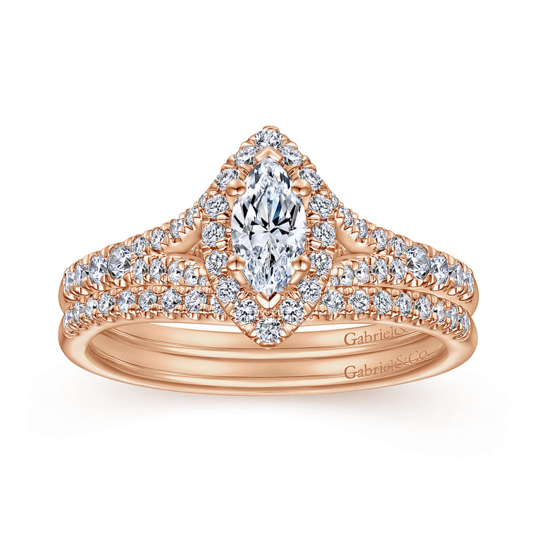 14K Rose Gold Matching Diamond Wedding Band - 0.13 ct - Shot 4