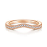 14K Rose Gold Matching Diamond Wedding Band - 0.1 ct