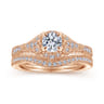14K Rose Gold Matching Diamond Wedding Band - 0.1 ct