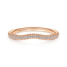 14K Rose Gold Matching Diamond Wedding Band - 0.13 ct