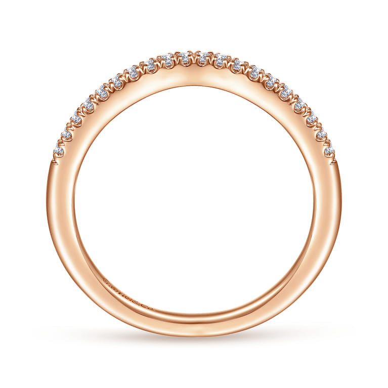 14K Rose Gold Matching Diamond Wedding Band - 0.13 ct - Shot 2