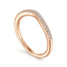 14K Rose Gold Matching Diamond Wedding Band - 0.13 ct