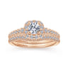 14K Rose Gold Matching Diamond Wedding Band - 0.13 ct