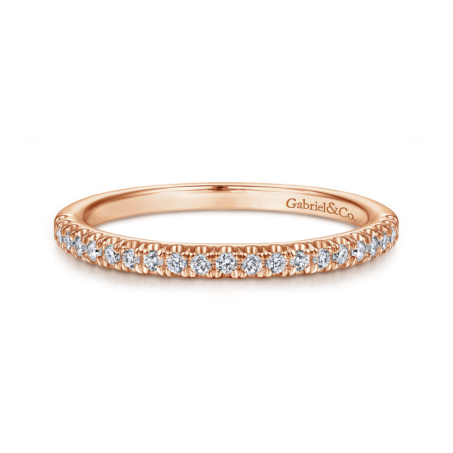 14K Rose Gold Matching Diamond Wedding Band - 0.17 ct - Shot 1