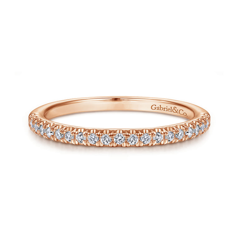 14K Rose Gold Matching Diamond Wedding Band - 0.17 ct - Shot 1