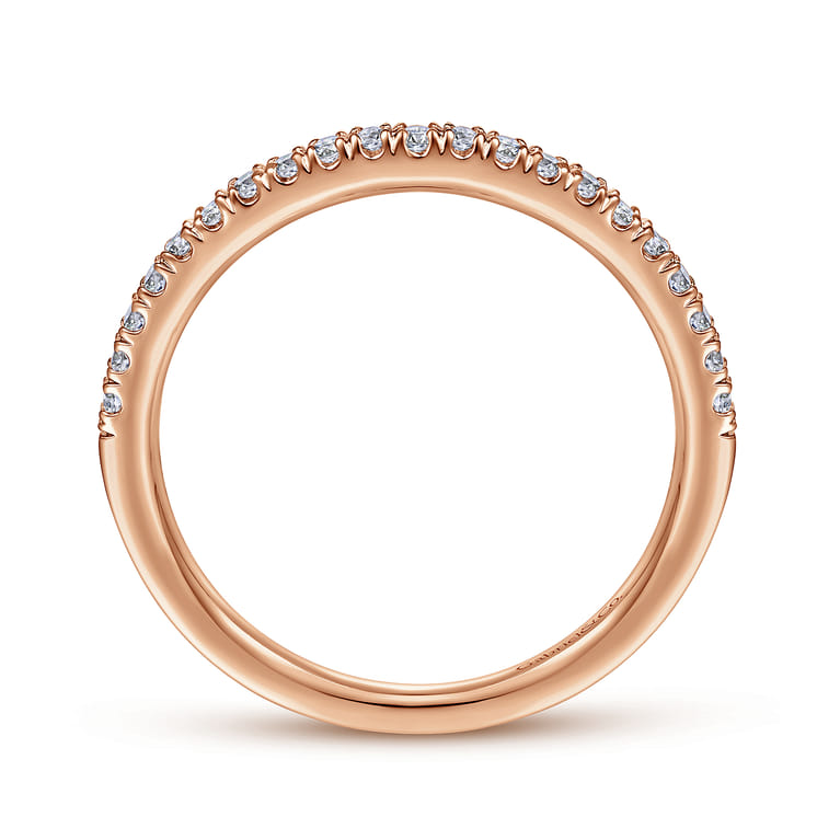 14K Rose Gold Matching Diamond Wedding Band - 0.17 ct - Shot 2