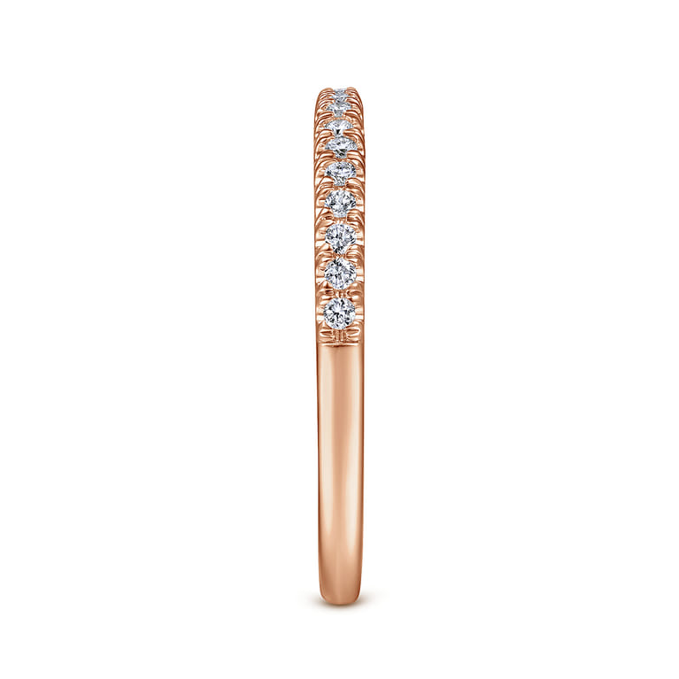 14K Rose Gold Matching Diamond Wedding Band - 0.17 ct - Shot 5