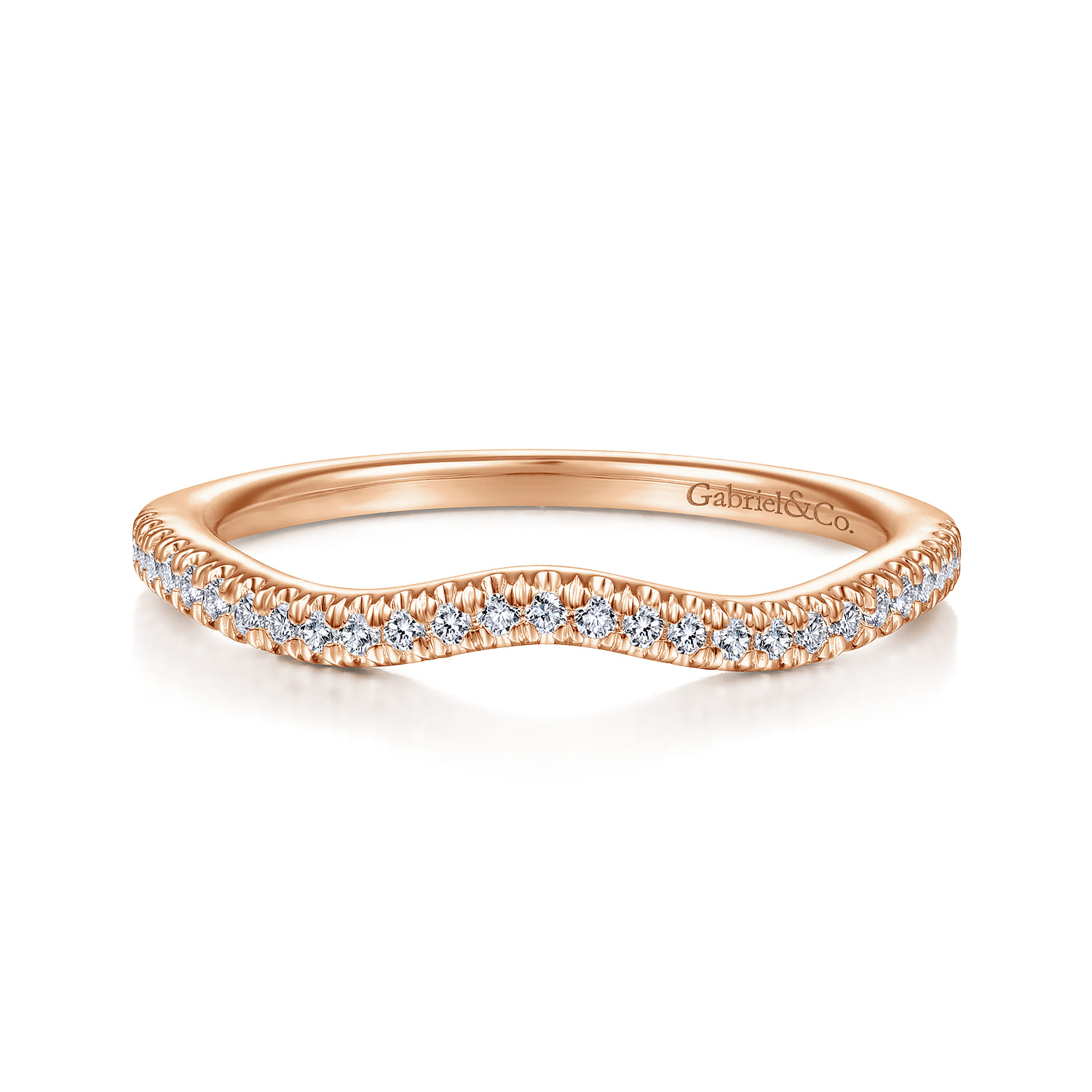 14K Rose Gold Matching Diamond Wedding Band - 0.13 ct - Shot 1