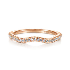 14K Rose Gold Matching Diamond Wedding Band