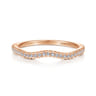 14K Rose Gold Matching Diamond Wedding Band - 0.13 ct