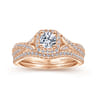 14K Rose Gold Matching Diamond Wedding Band - 0.13 ct