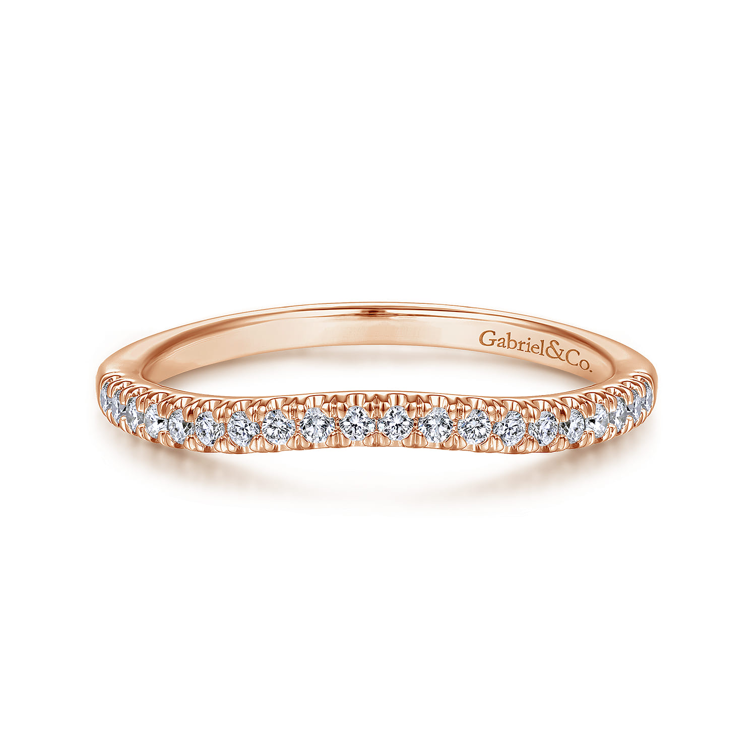 14K Rose Gold Matching Diamond Wedding Band - 0.17 ct - Shot 1