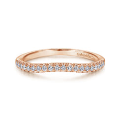 14K Rose Gold Matching Diamond Wedding Band
